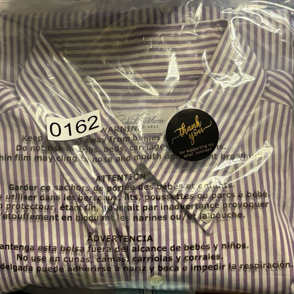 Brooks Brothers Eggplant and White Striped Dress Shirt Size 16 1/2 35 - Picture 9 of 9